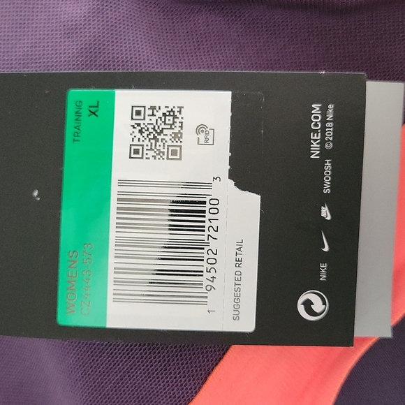 Nike Dri Fit Medium Support Sport Bra purole & Coral Size XLarge NWT - Picture 10 of 12